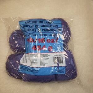 YARN FACTORY MILL ENDS 1 pound yarn, 100% cotton, NEW, Purple